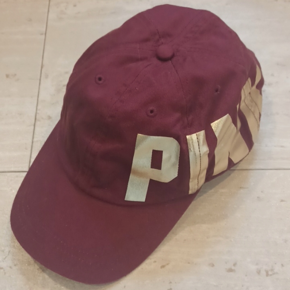 PINK Victoria's Secret Deep Burgundy Adjustable Hat